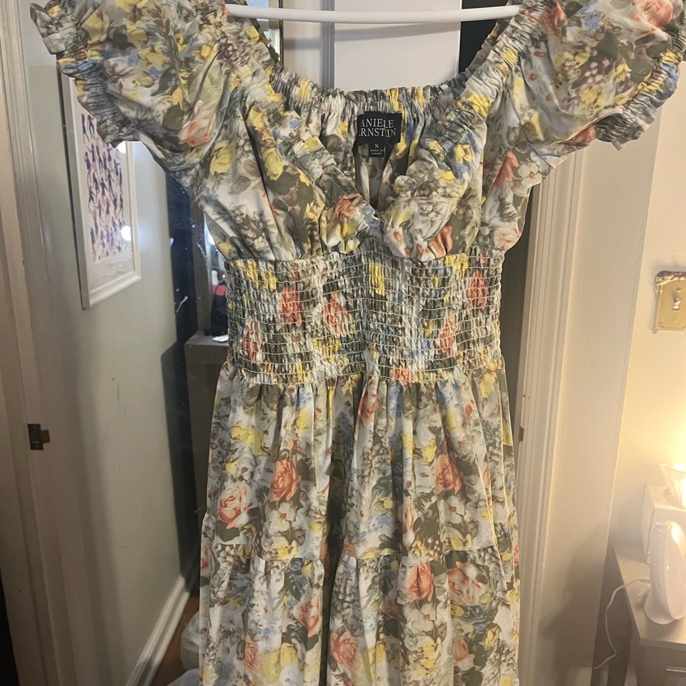 Danielle Bernstein Multicolor Smocked Floral Dress Women’s Size Small - Picture 5 of 9